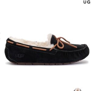 UGG Black Moccasins with Brown Laces